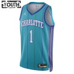 Maillot NBA Charlotte Hornets LaMelo Ball Jordan 2023-24 Classic Edition Teal Swingman - Enfant